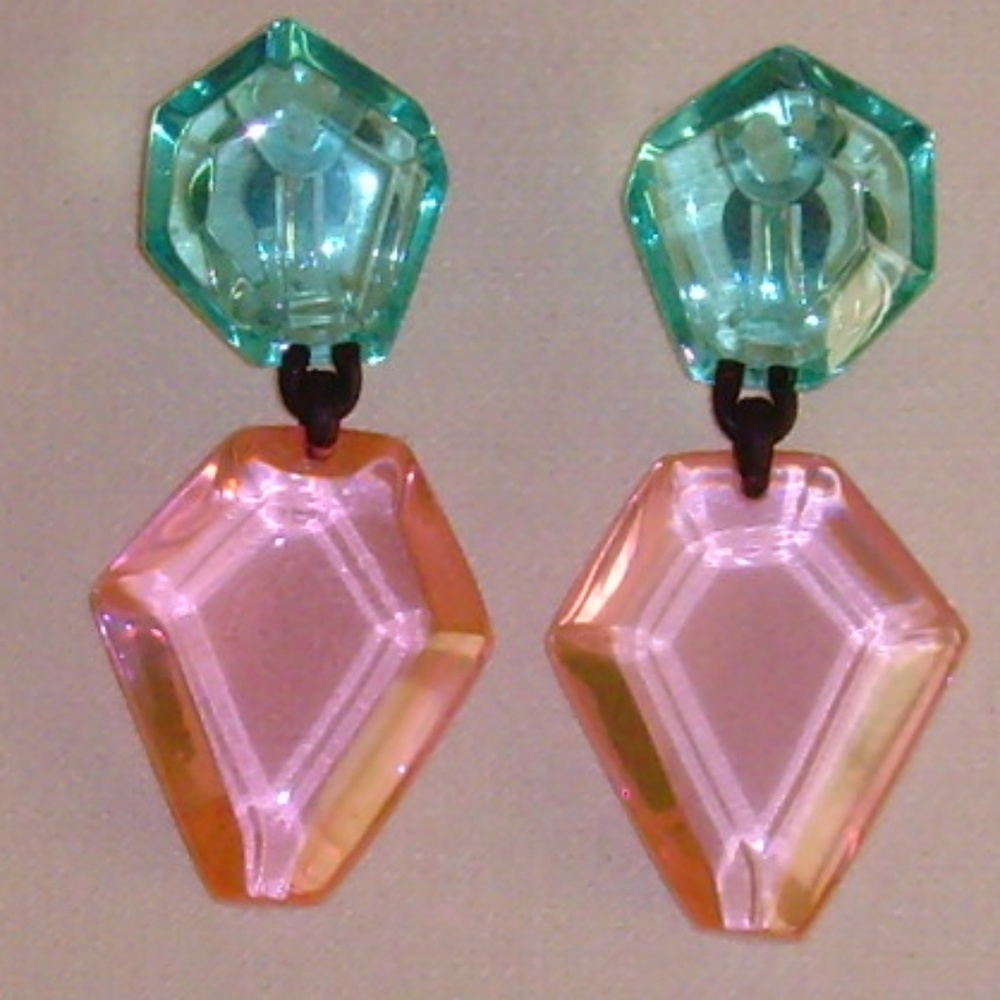 MONIES Gerda Lynggaard Lucite Dangle Earrings - NEW - Picture 6 of 14